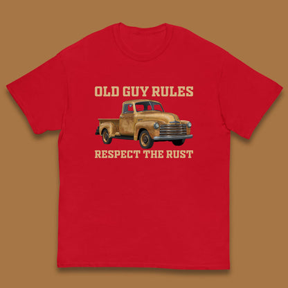 Old Guy Rules Respect The Rust Truck Classic Antique Truck Enthusiasts Kids T Shirt