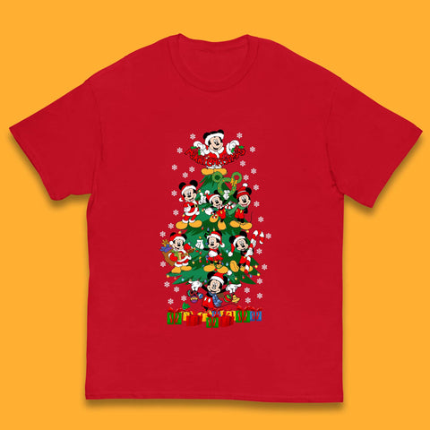 Merry Christmas Disney Mickey Mouse Christmas Tree Xmas Disney World Trip Kids T Shirt