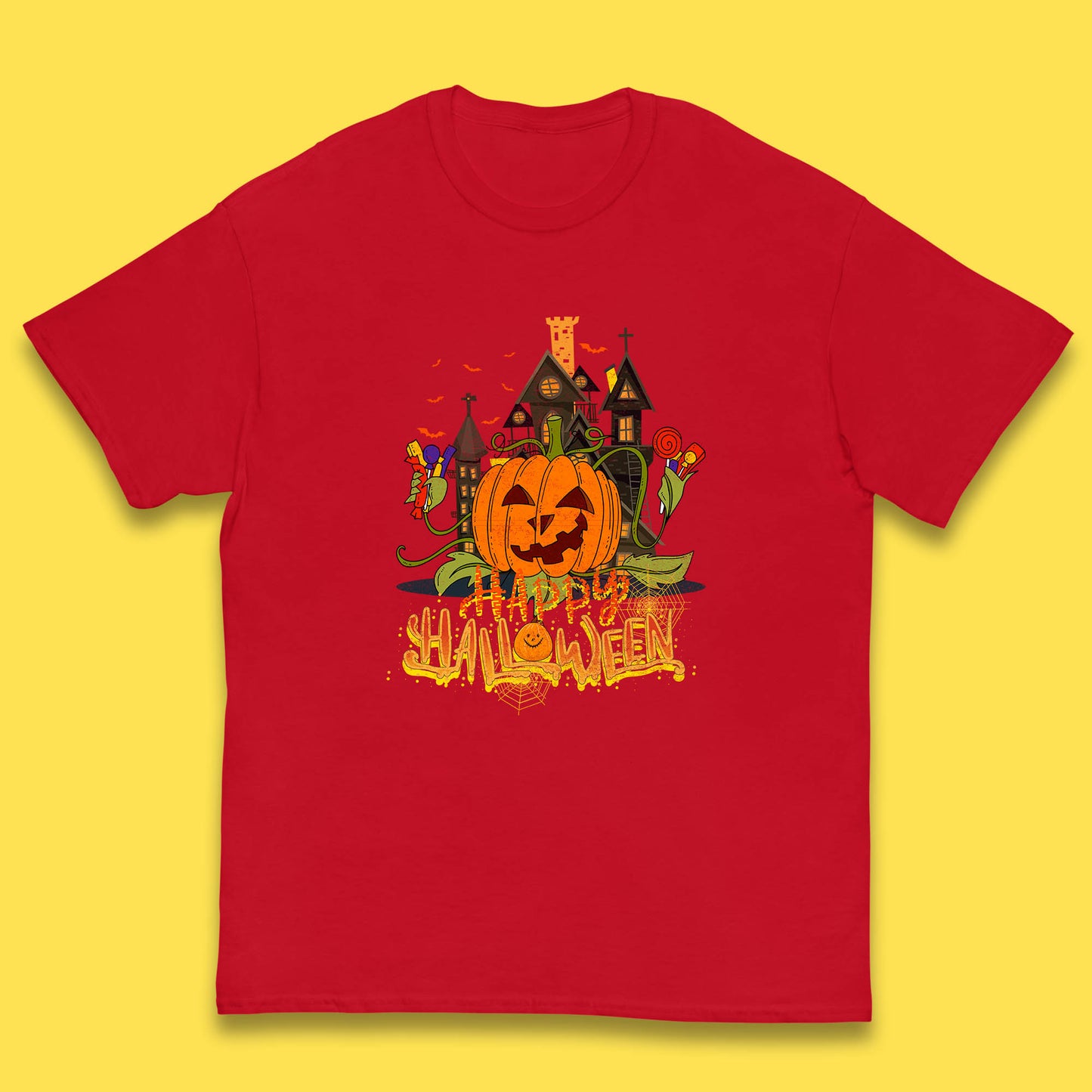 Happy Halloween Spooky Haunted House Halloween Pumpkin Horror Scary Jack-o-lantern Kids T Shirt