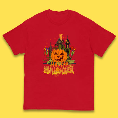 Happy Halloween Spooky Haunted House Halloween Pumpkin Horror Scary Jack-o-lantern Kids T Shirt