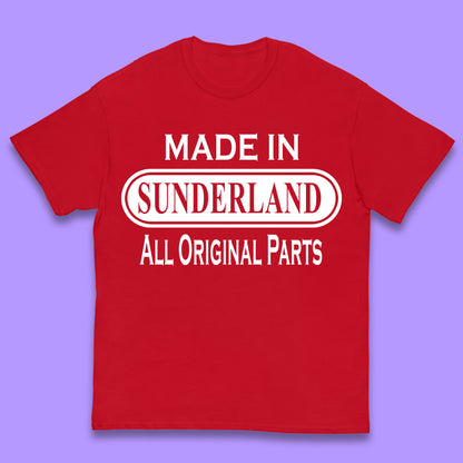 Made In Sunderland All Original Parts Vintage Retro Birthday Port City In Tyne And Wear, England Gift Kids T Shirt