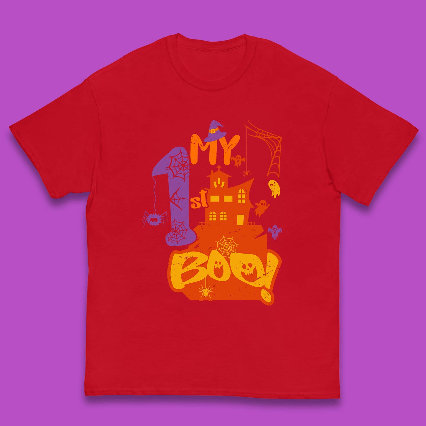 My 1st Boo Halloween Horror Scary Witch House Spooky Season Kids T Shirt