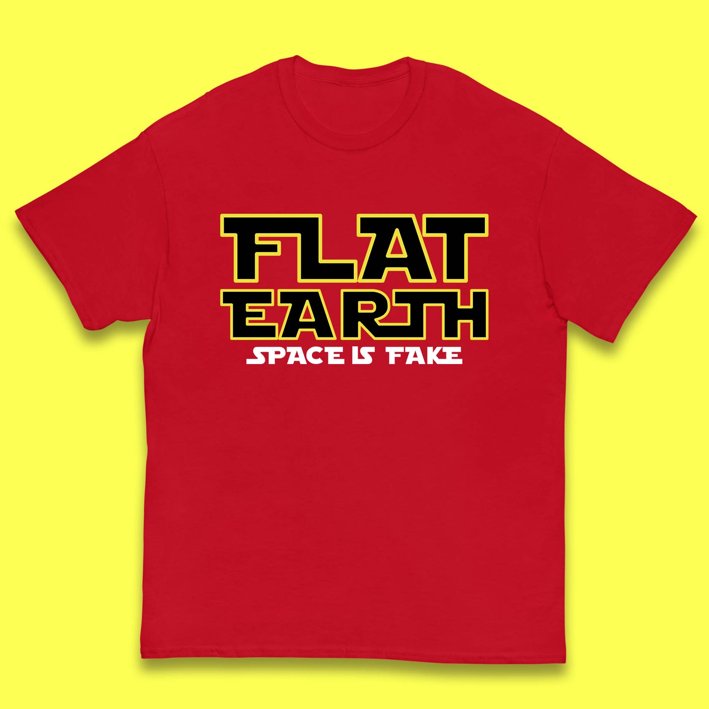 Flat Earth Space Is Fake Funny Conspiracy The Force Awakens Inspired NASA Lies Star Wars Inspired Kids T Shirt