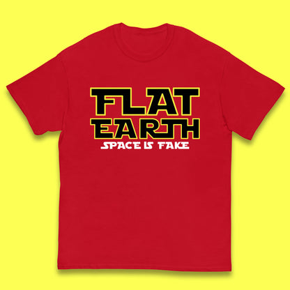 Flat Earth Space Is Fake Funny Conspiracy The Force Awakens Inspired NASA Lies Star Wars Inspired Kids T Shirt