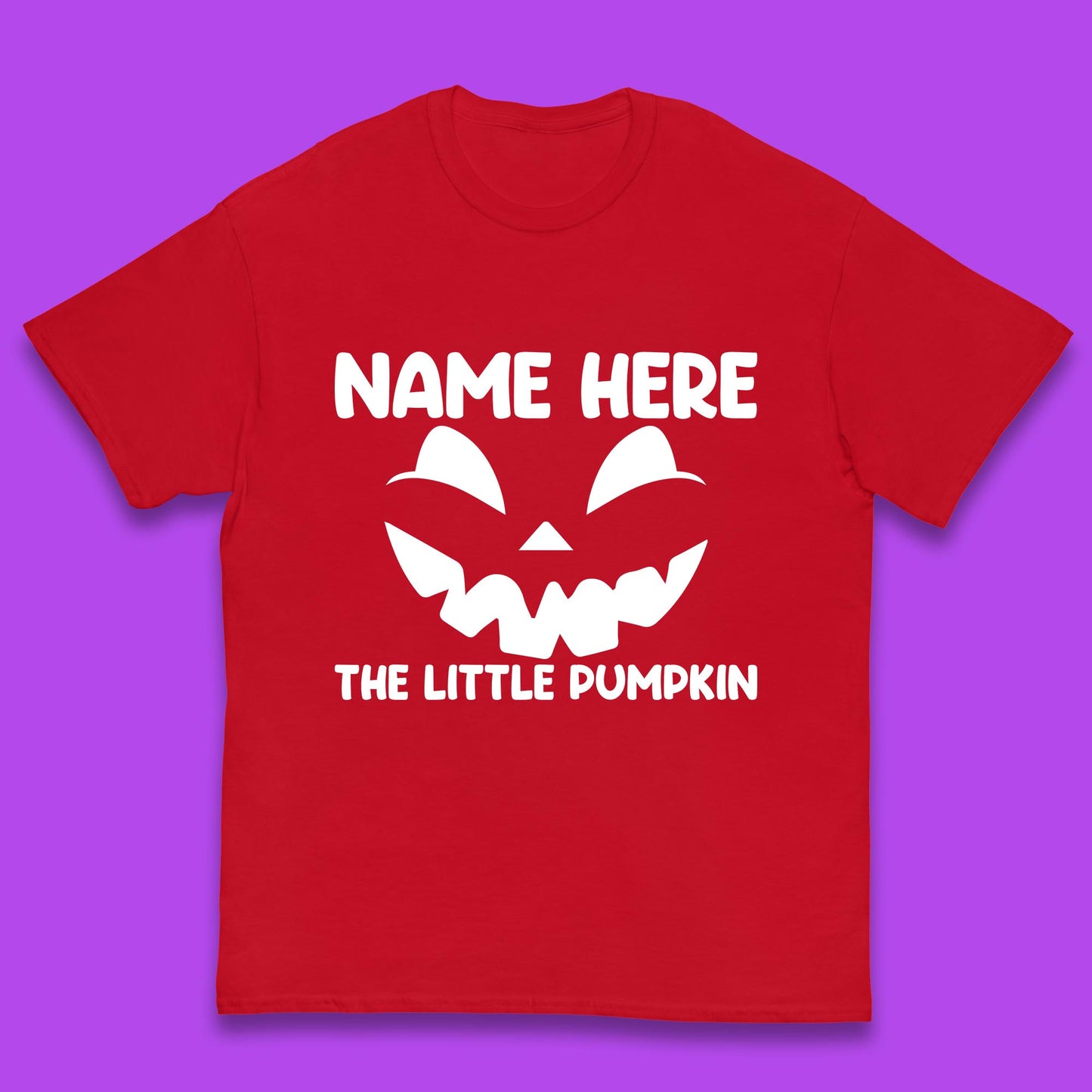 Personalised Your Name Here The Little Pumpkin Jack O Lantern Scary Spooky Face Kids T Shirt