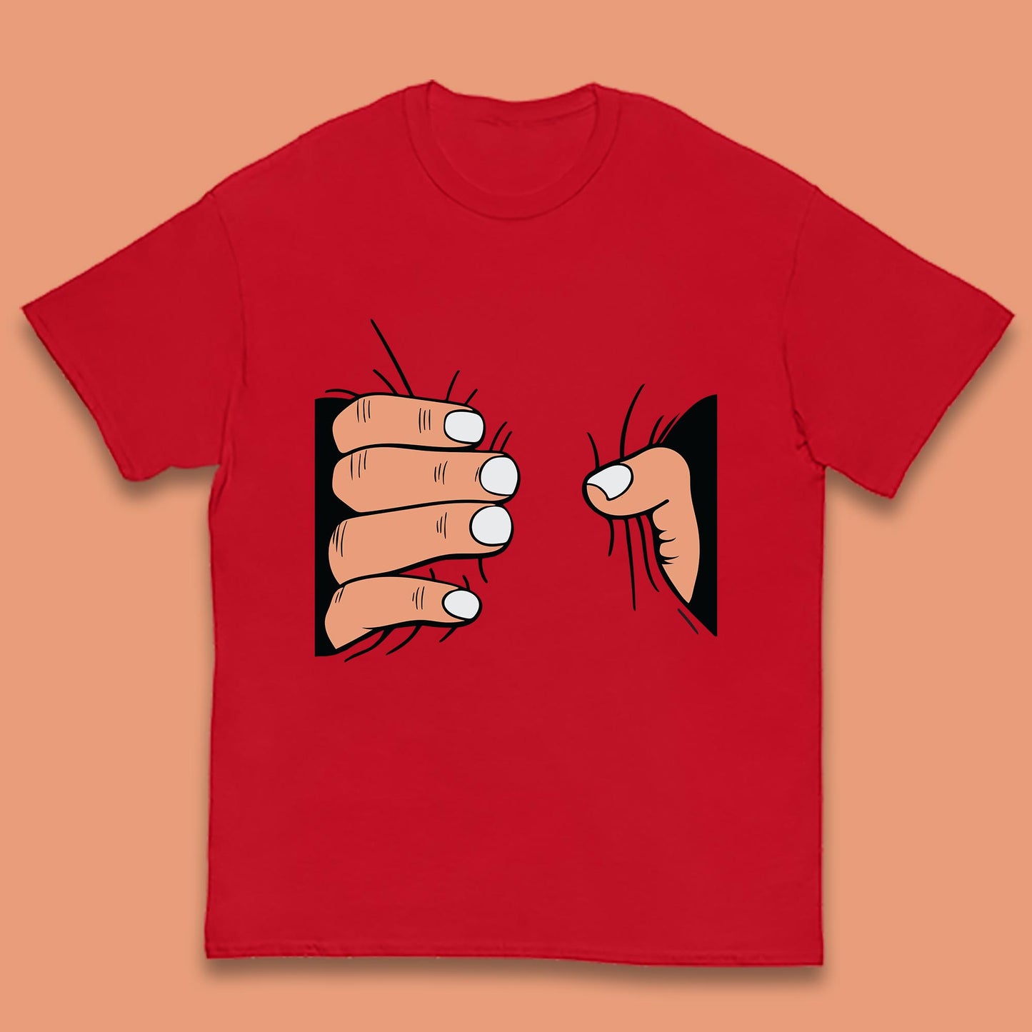 Crushing Handshake Big Hand Squeezing Funny Hand Grabbing Photographic Kids T Shirt