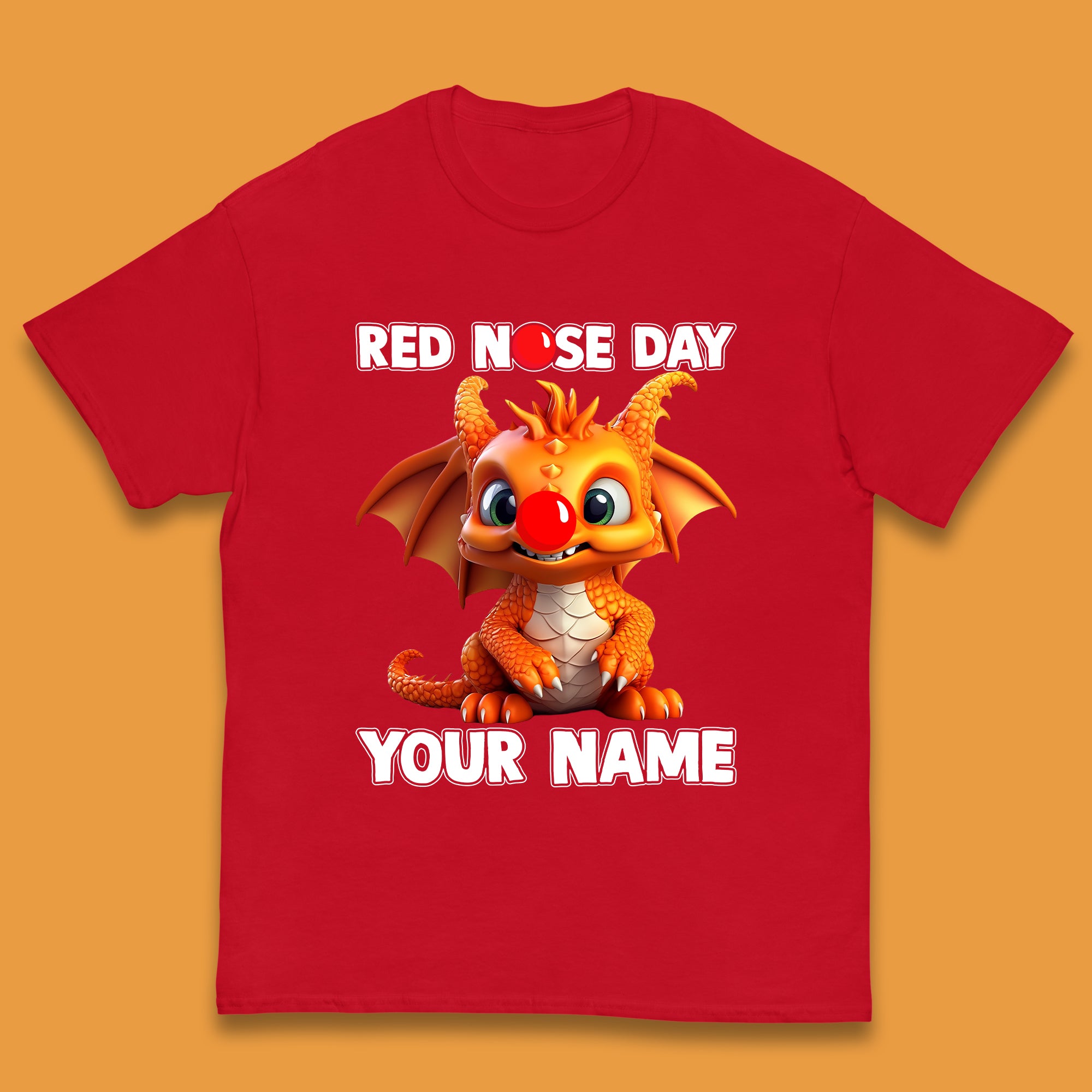Personalised Red Nose Day Dragon Kids T-Shirt