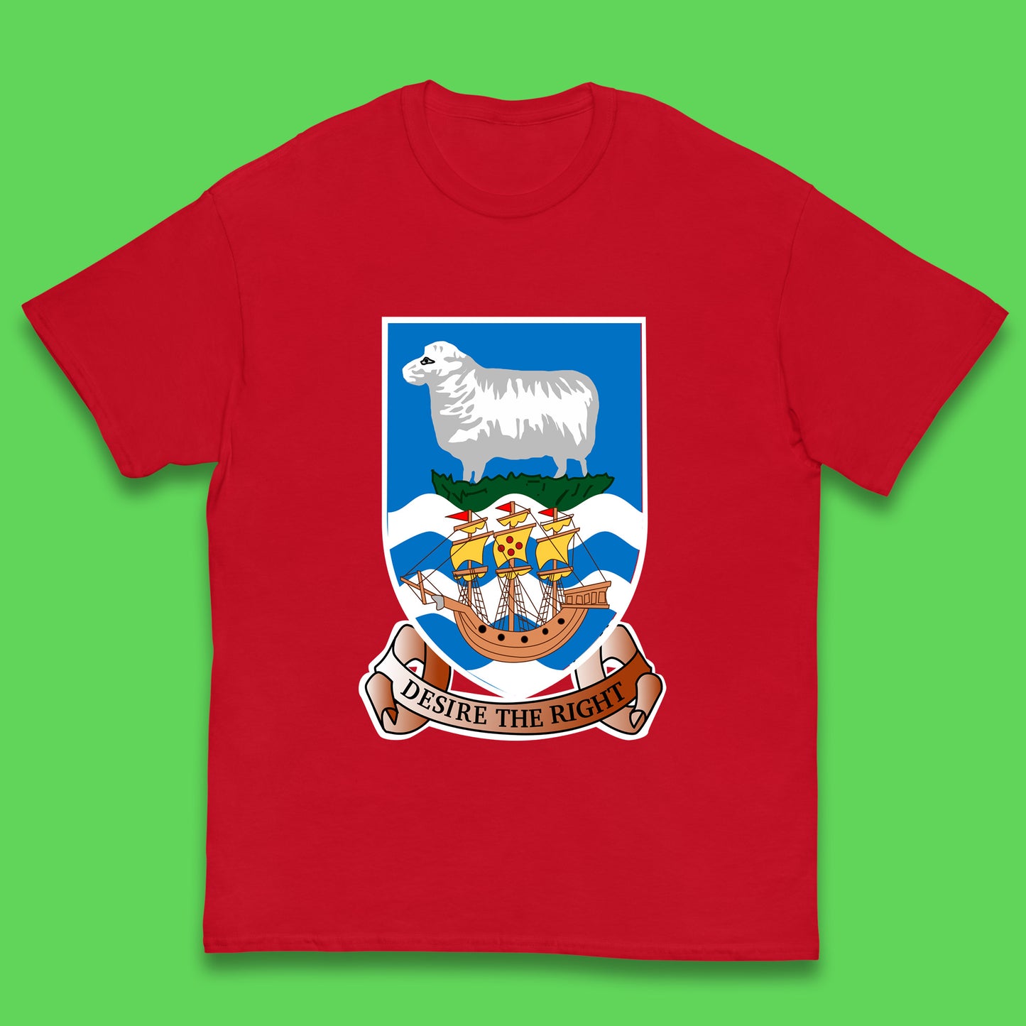 Coat Of Arms Of The British Overseas Territory Falkland Islands Coat Of Arms Of The Falkland Islands Flag Kids T Shirt