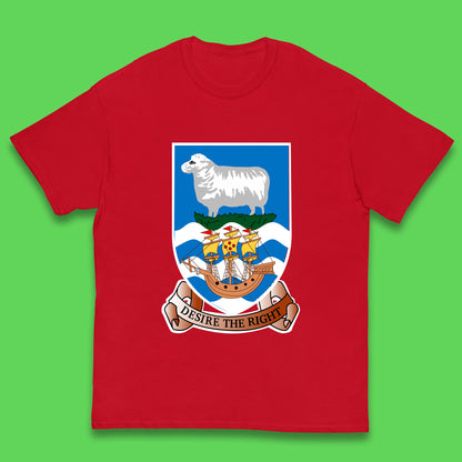 Coat Of Arms Of The British Overseas Territory Falkland Islands Coat Of Arms Of The Falkland Islands Flag Kids T Shirt