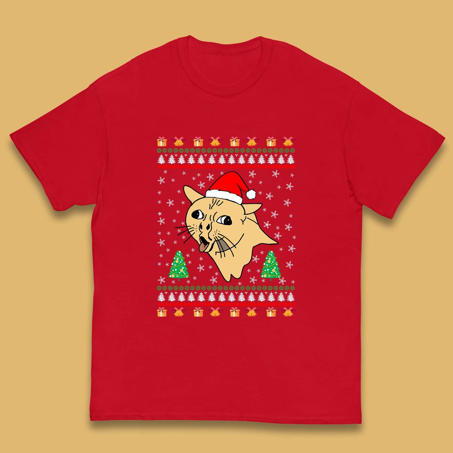 coughing cat christmas t shirt