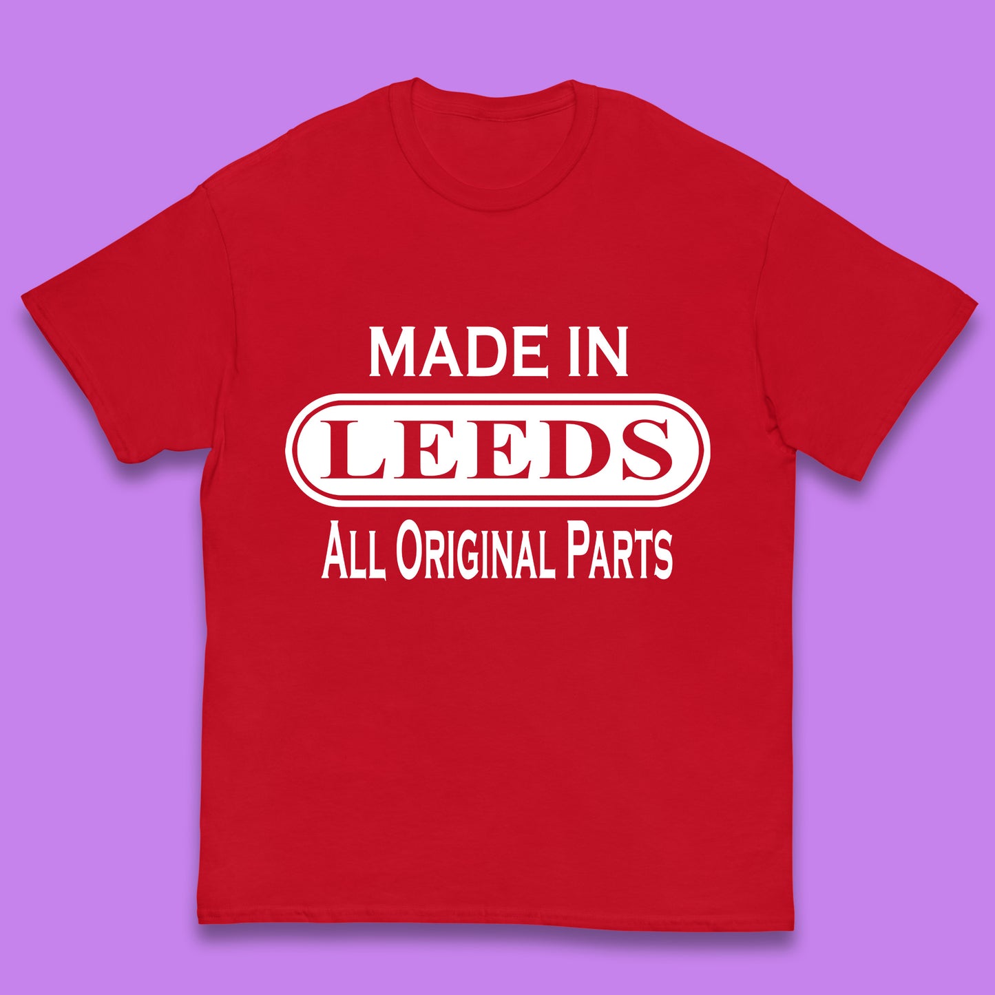 Made In Leeds All Original Parts Vintage Retro Birthday City In West Yorkshire, England Gift Kids T Shirt