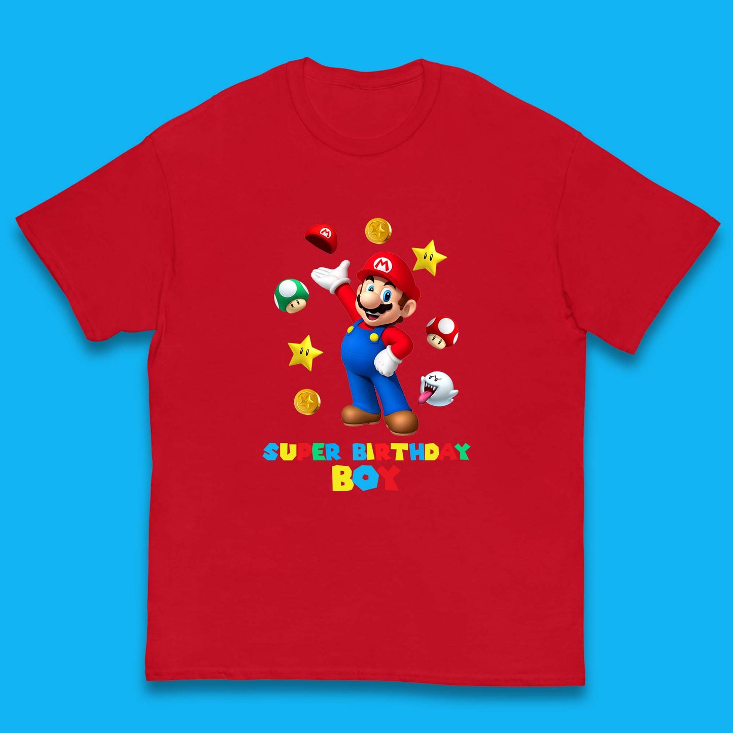 Super Birthday Boy Super Mario Game Series Mario Bros Super Mario Theme Birthday Party Kids T Shirt