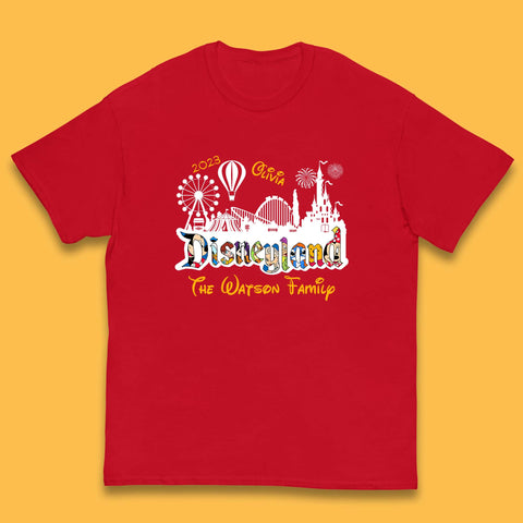 Personalised Disneyland Family Vacation Your Name Disneyland Castle Disneyworld Trip Kids T Shirt