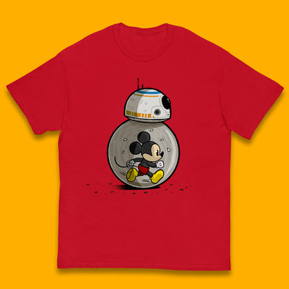 Disney Mickey Mouse BB-8 Funny Star Wars BB8 Running Mickey Disney Trip Star Wars 46th Anniversary Kids T Shirt