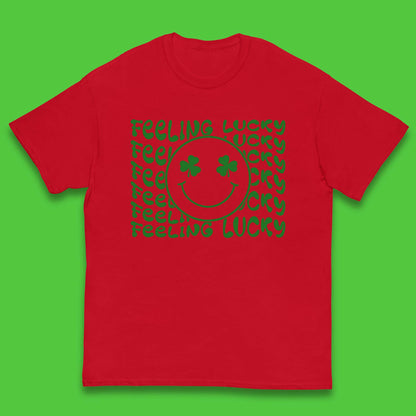 Feeling Lucky Smiley Shamrock Kids T-Shirt