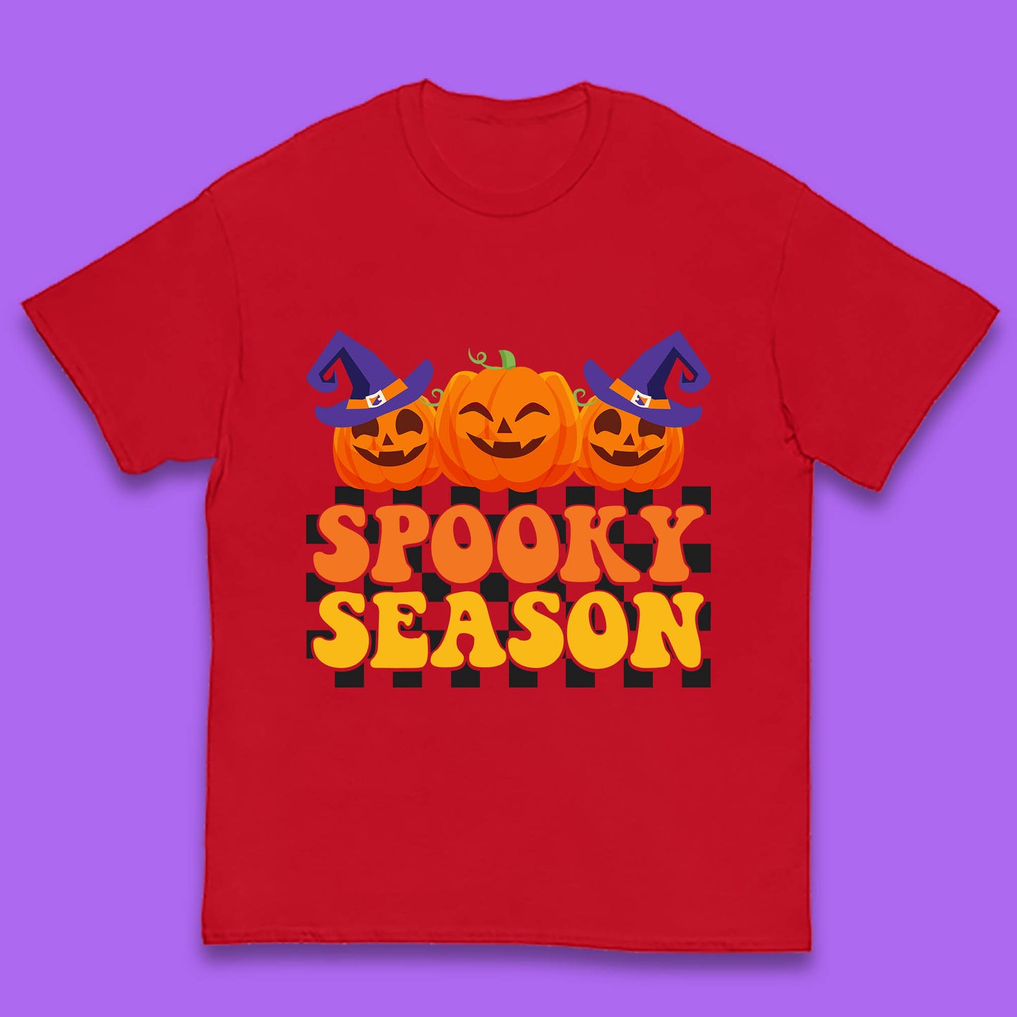 Spooky Season Halloween Jack-O-Lantern Pumpkins Spooky Vibes Kids T Shirt