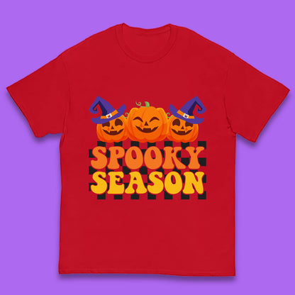 Spooky Season Halloween Jack-O-Lantern Pumpkins Spooky Vibes Kids T Shirt