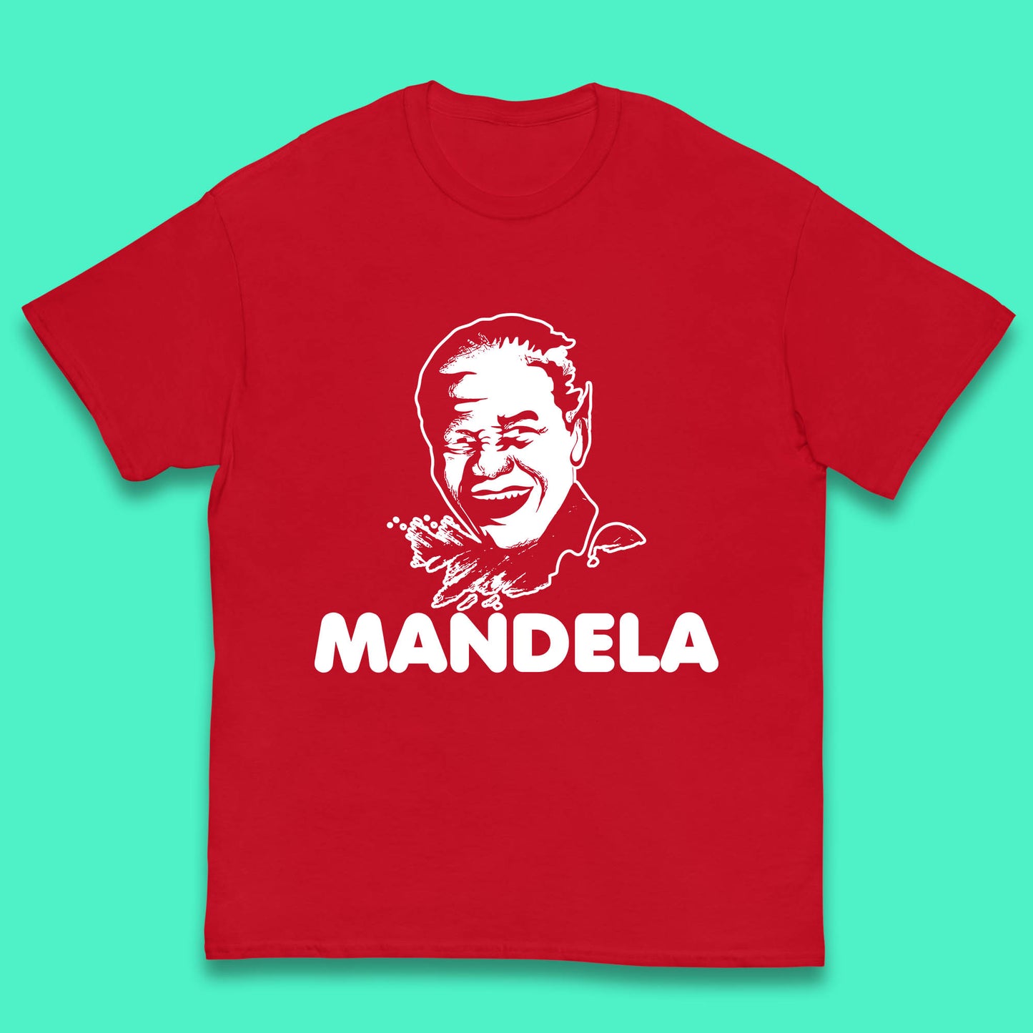 Mandela Portrait Art Black Lives Matter Nelson Mandela International Day Kids T Shirt