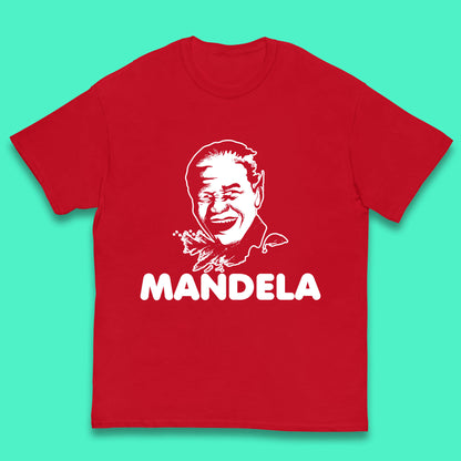 Mandela Portrait Art Black Lives Matter Nelson Mandela International Day Kids T Shirt