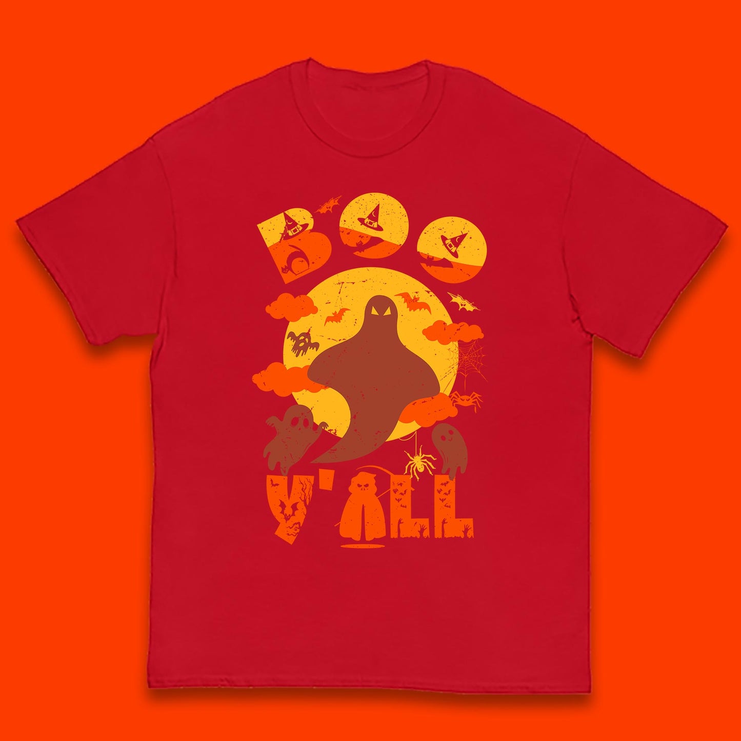 Halloween Boo Y'all Hey Boo Funny Spooky Halloween Party Kids T Shirt