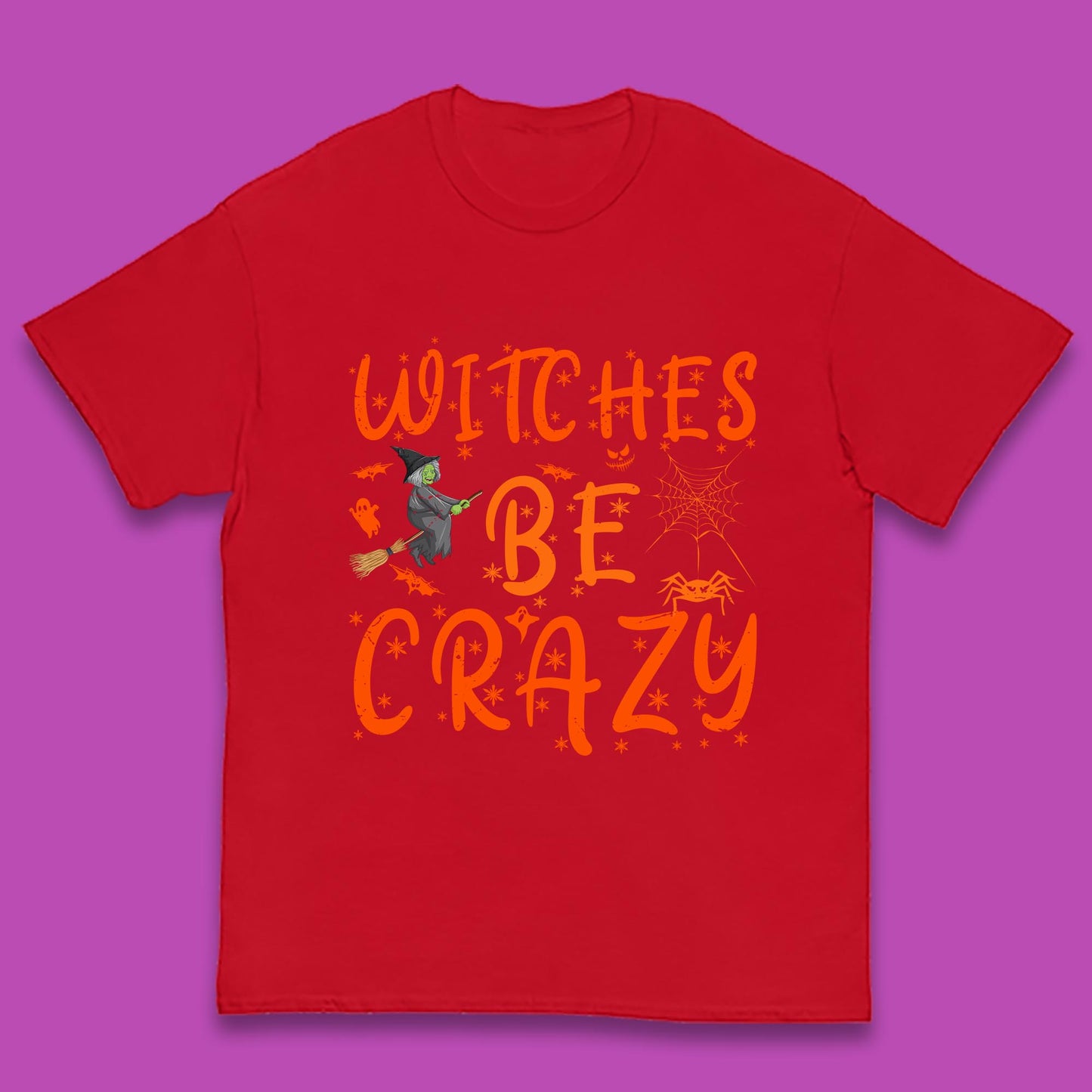 Witches Be Crazy Halloween Basic Witch Witches Be Trippin Witchy Halloween Quote Kids T Shirt