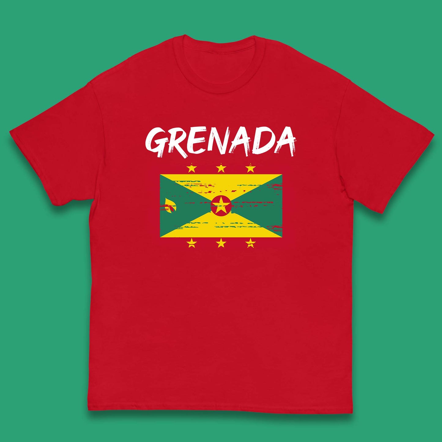 Grenada Flag Distressed Grenadian Heritage Country In The Caribbean Kids T Shirt
