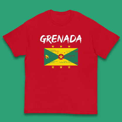 Grenada Flag Distressed Grenadian Heritage Country In The Caribbean Kids T Shirt