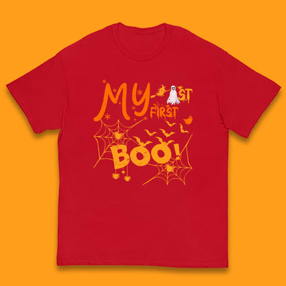 My First Boo Halloween Funny Boo Ghost Spooky Vibes Kids T Shirt