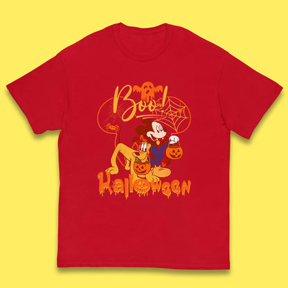 Boo Halloween Mickey Mouse And Pluto Friends Disney Halloween Disneyland Trip Kids T Shirt