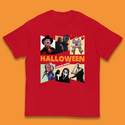 Halloween Horror Nights Horror Movie Characters Halloween Villians Serial Killers Kids T Shirt