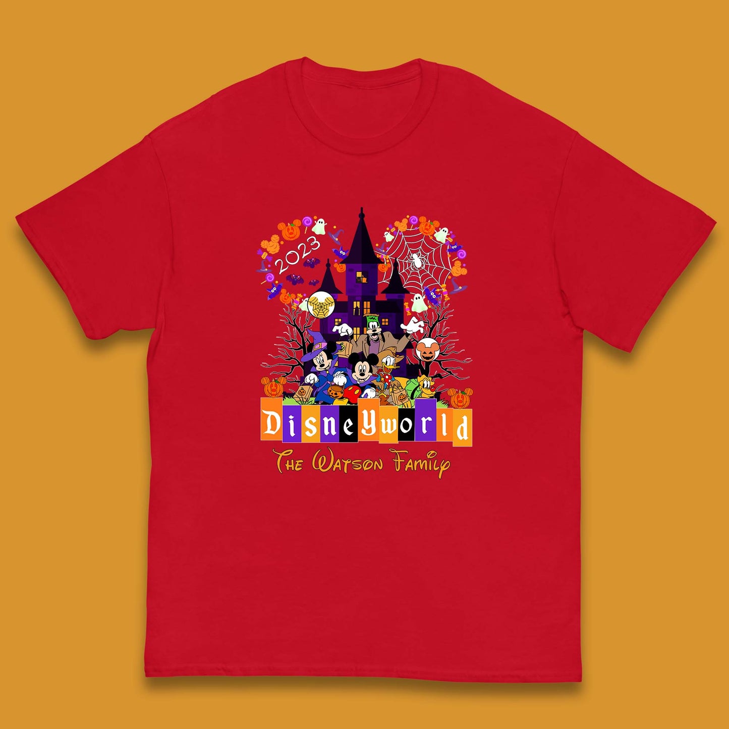 Personalised Disneyworld Halloween Family Disneyland Castle Mickey And Friends Disney Trip Kids T Shirt