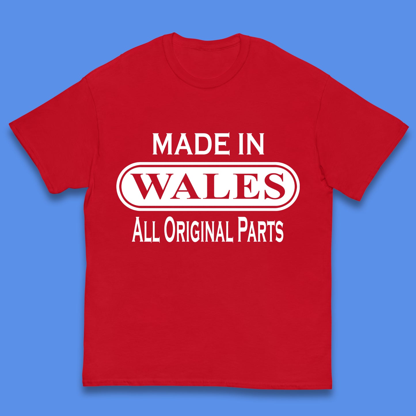 Made In Wales All Original Parts Vintage Retro Birthday Country In United Kingdom UK Constituent Country Gift Kids T Shirt