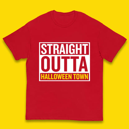 Straight Outta Halloween Town Horror Scary Spooky Season Kids T Shirt