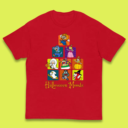 Super Mario Halloween Moods Nintendo Super Mario Game Characters Horror Halloween Spooky Mario Season Kids T Shirt
