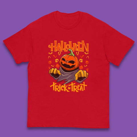 Halloween Trick Or Treat Pumpkin Character Halloween Scary Evil Pumpkin Kids T Shirt