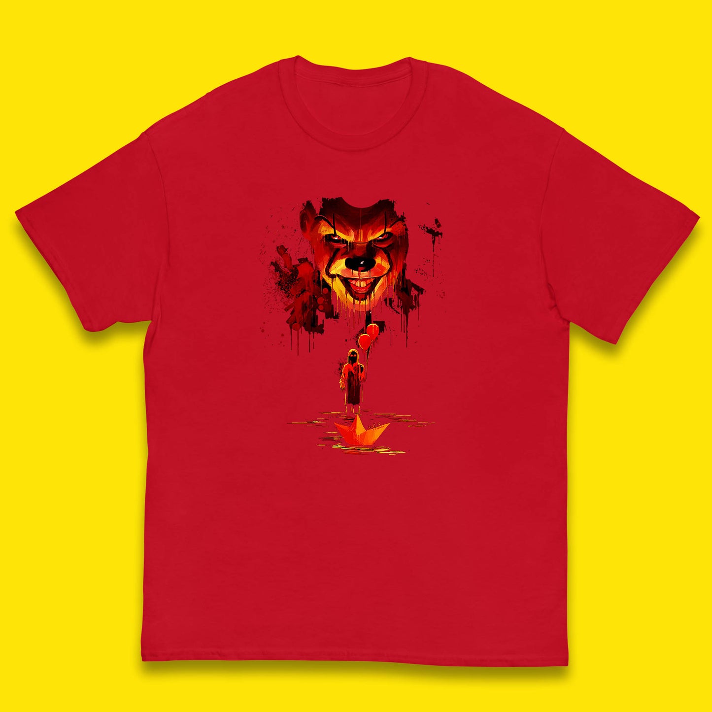 IT Clown Pennywise Halloween Horror Movie Character Serial Killer Clown Costume Kids T Shirt