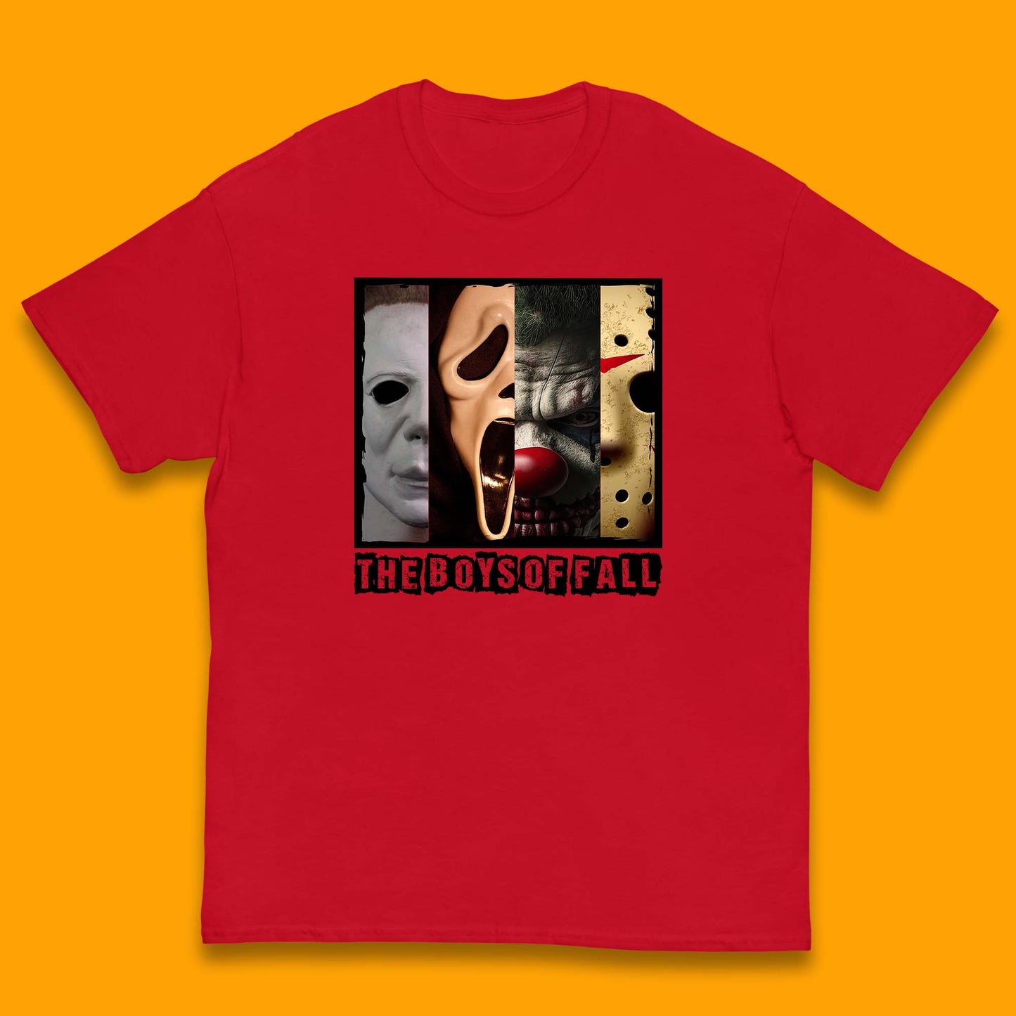 The Boys Of Fall Halloween Horror Movie Characters Friends Halloween Villians Serial Killers Kids T Shirt