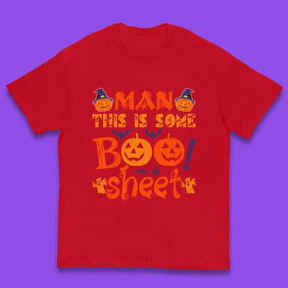 Man This Is Some Boo Sheet Funny Ghost Halloween Costume Kids T Shirt