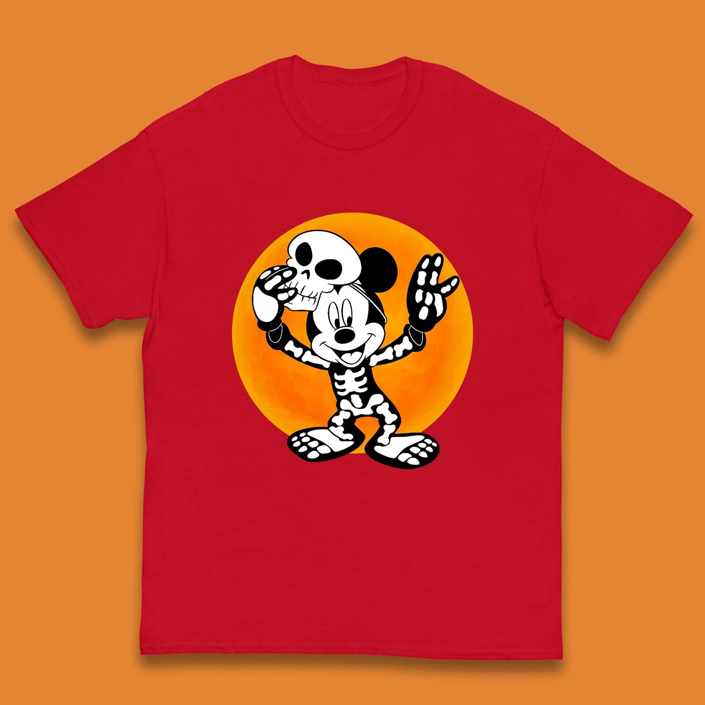 Disney Halloween Mickey Mouse Skelton Costume Disney World Horror Scary Disneyland Trip Kids T Shirt