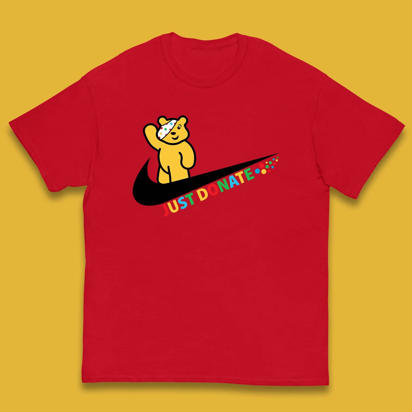 Just Donate Spotty Pudsey Bear Children In Need Fundraising Pudsey Bear Kids T Shirt