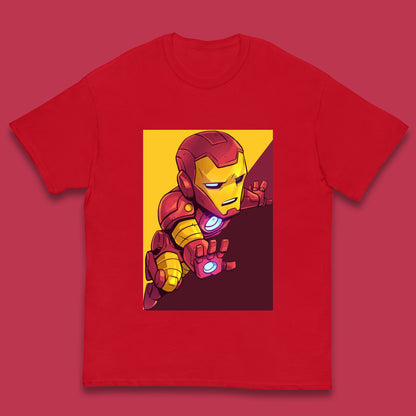 Flying Chibi Iron Man Superhero Marvel Avengers Comic Book Character Iron-Man Marvel Comics Kids T Shirt