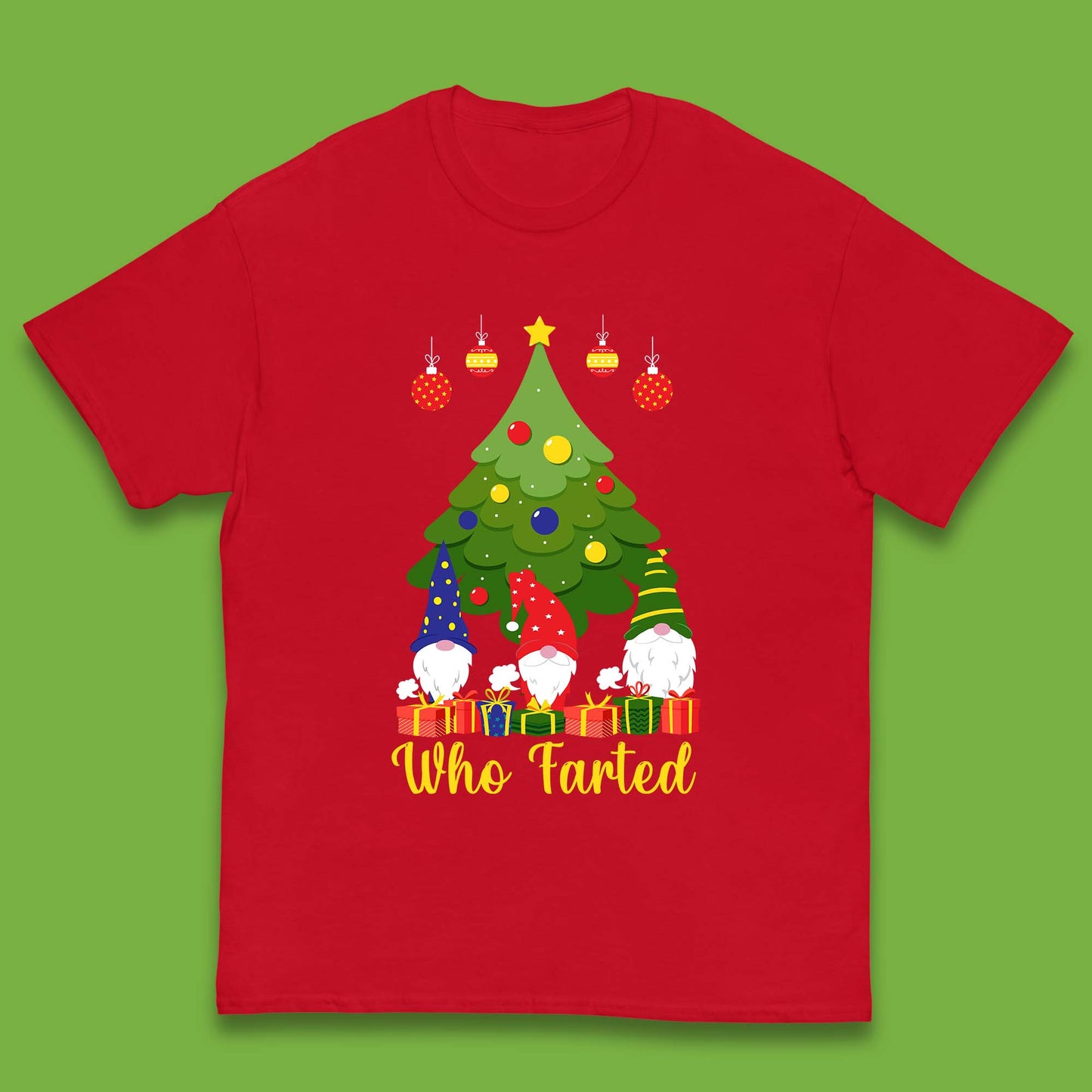 who farted christmas gnomes funny t shirt