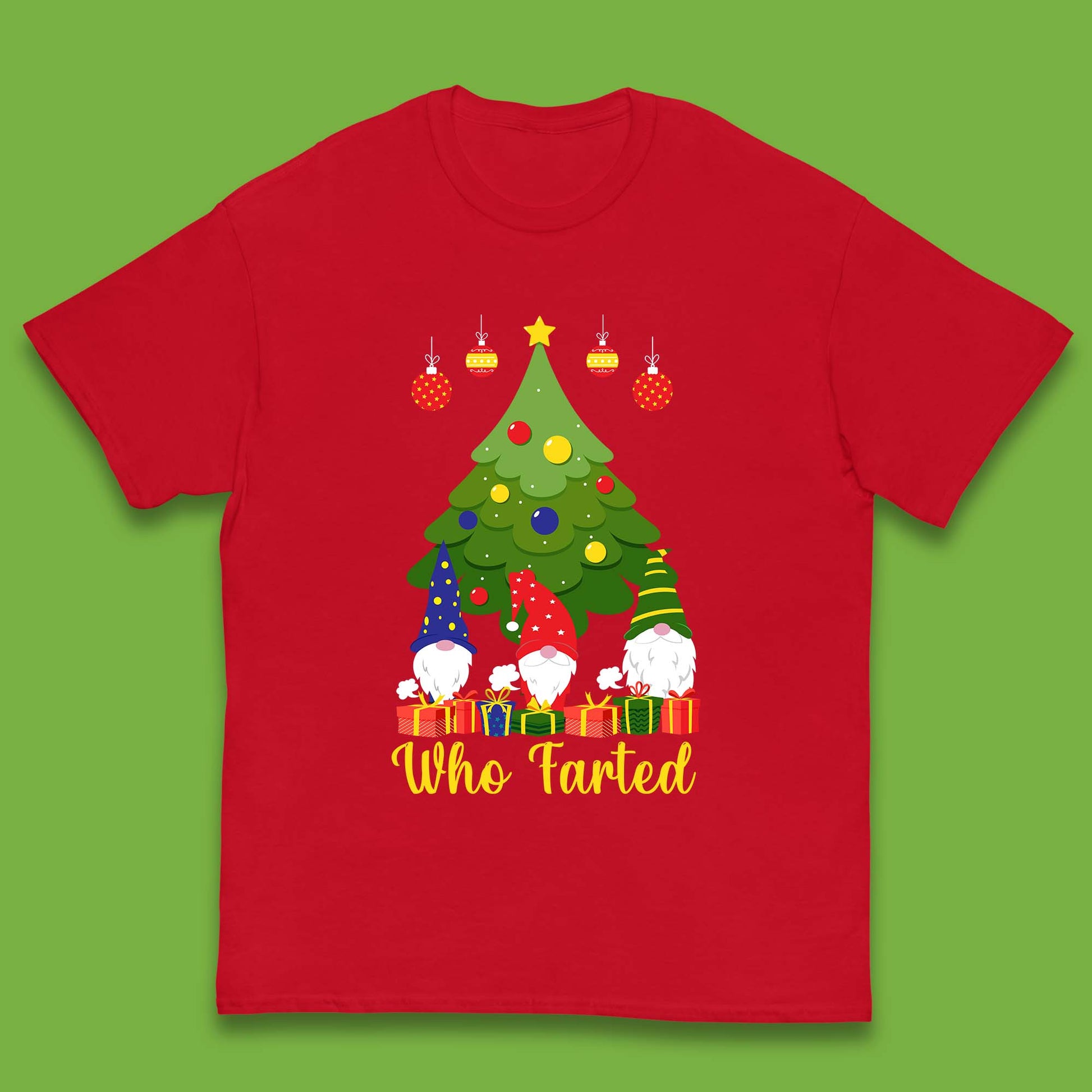 who farted christmas gnomes funny t shirt