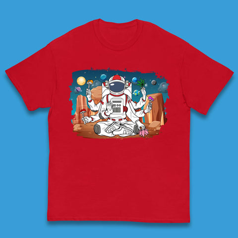 Meditating Astronaut Yoga Kids T-Shirt