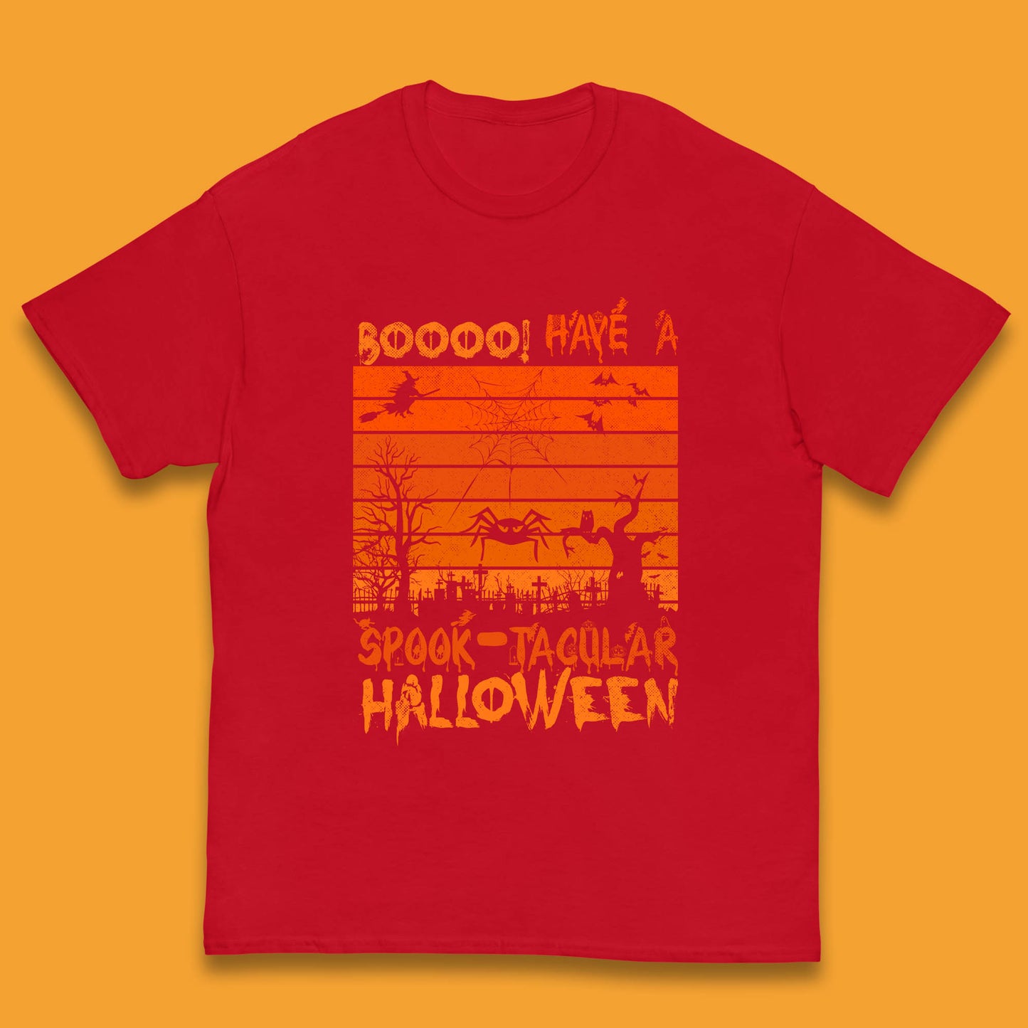 Booo Have A Spook Tacular Halloween Graveyards With Dead Tree Horror Scary Kids T Shirt