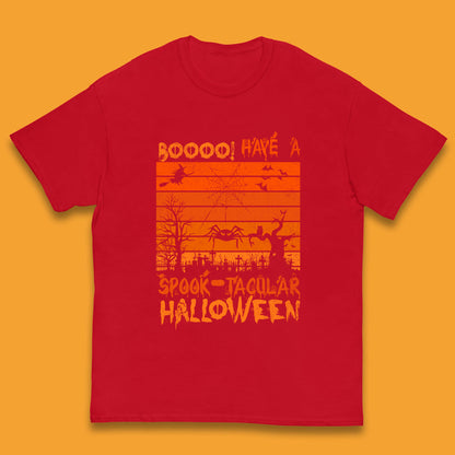 Booo Have A Spook Tacular Halloween Graveyards With Dead Tree Horror Scary Kids T Shirt