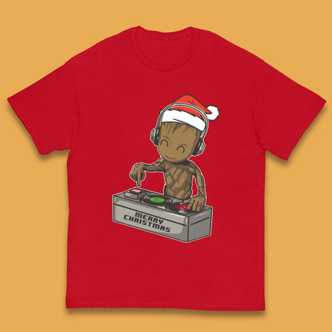 Baby Groot DJ Christmas Kids T-Shirt