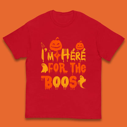 I'm Here For The Boos Halloween Pumpkin Ghost Horror Scary Kids T Shirt