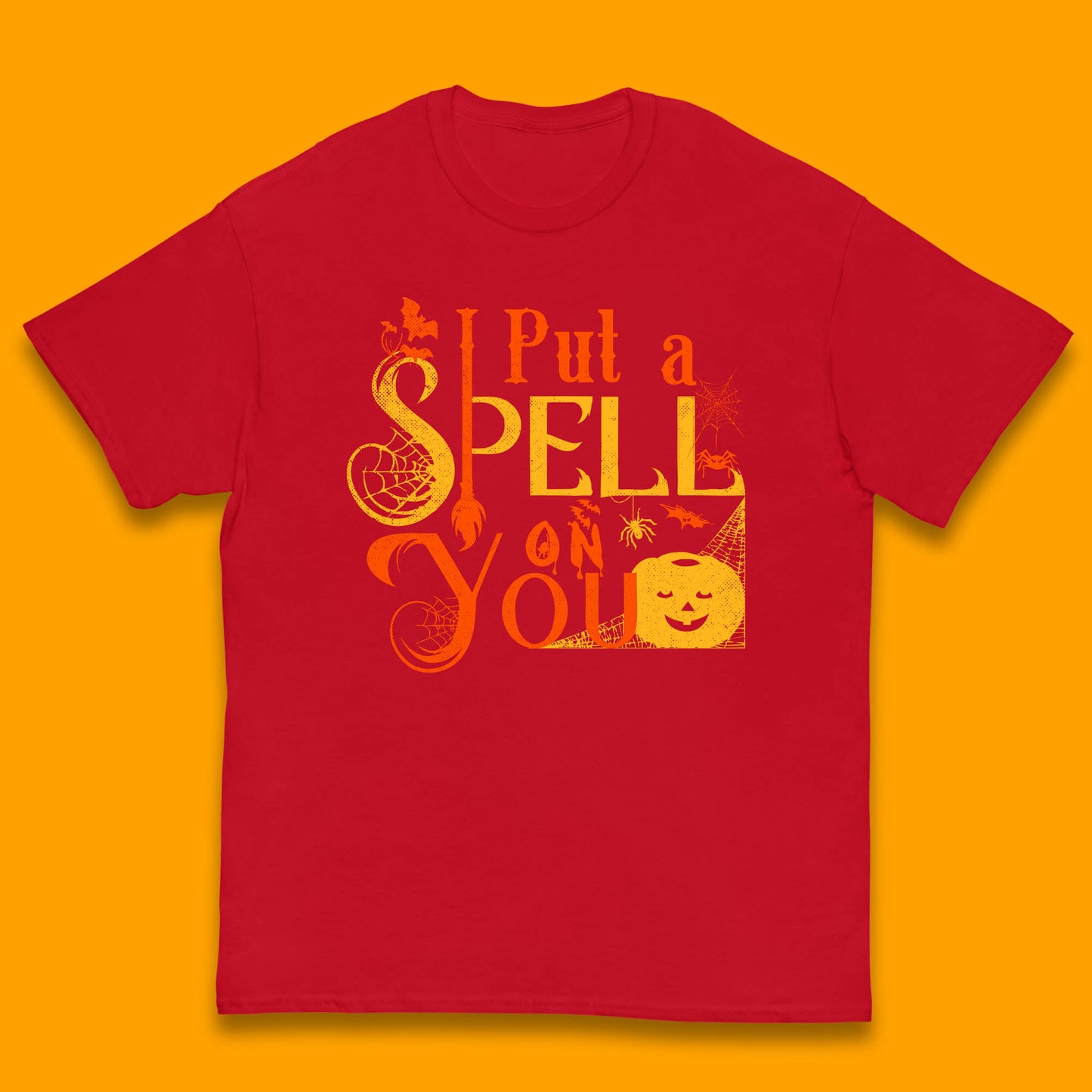 I Put a Spell on You Witch Broom Horror Spooky Scary Halloween Costume Kids T Shirt