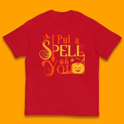I Put a Spell on You Witch Broom Horror Spooky Scary Halloween Costume Kids T Shirt